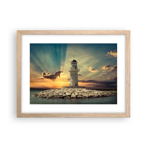 Affiche dans un chêne clair - Poster - Lumière - Bonté - Beauté - 40x30 cm