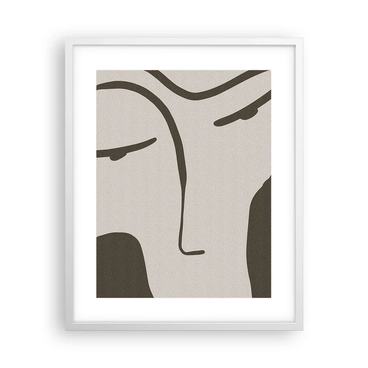 Affiche dans un cadre blanc - Poster - Comme un tableau de Modigliani - 40x50 cm
