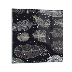 Impression sur verre - Image sur verre - Toile de plumes - 70x70 cm