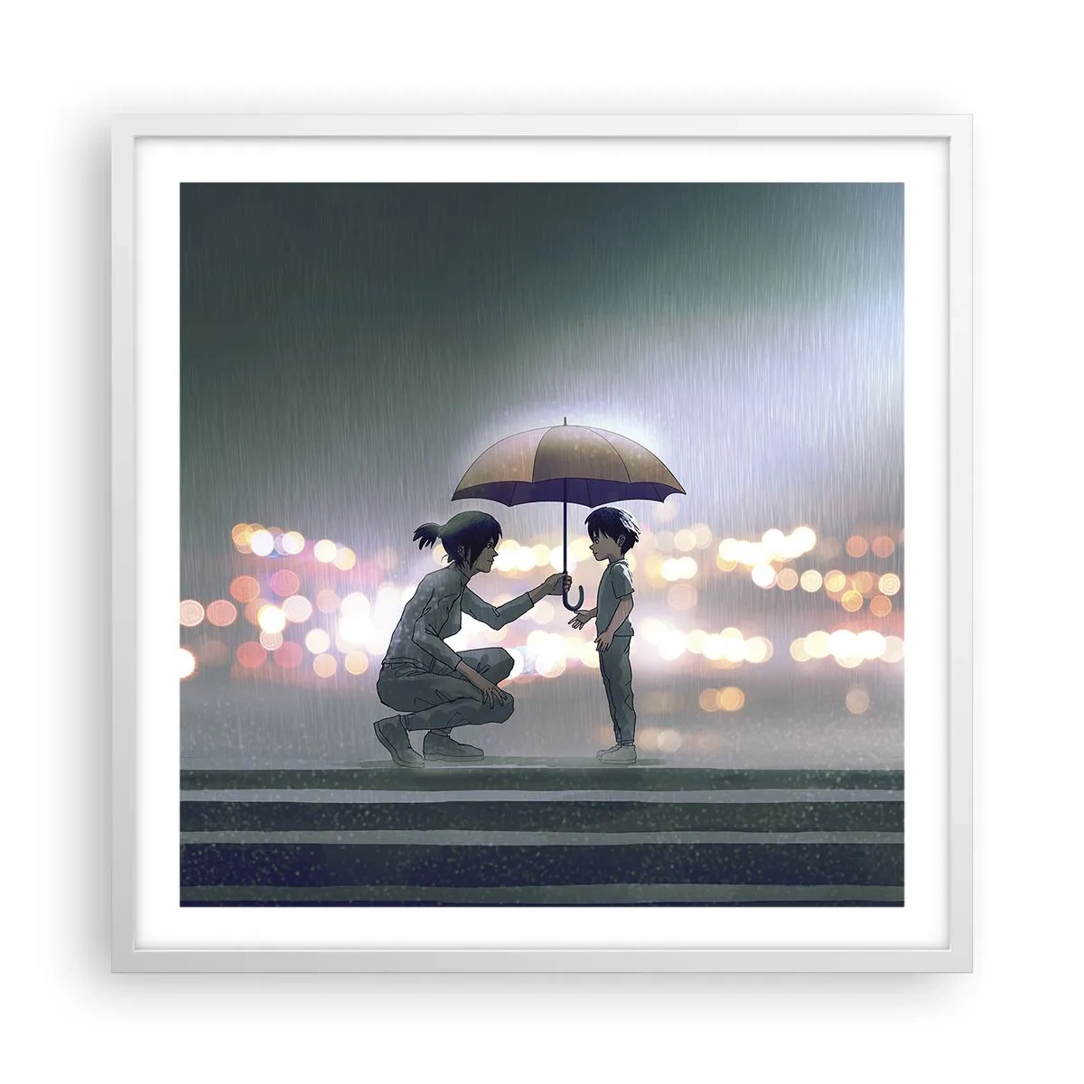 Affiche dans un cadre blanc - Poster - Et maintenant, tout va bien - 60x60 cm