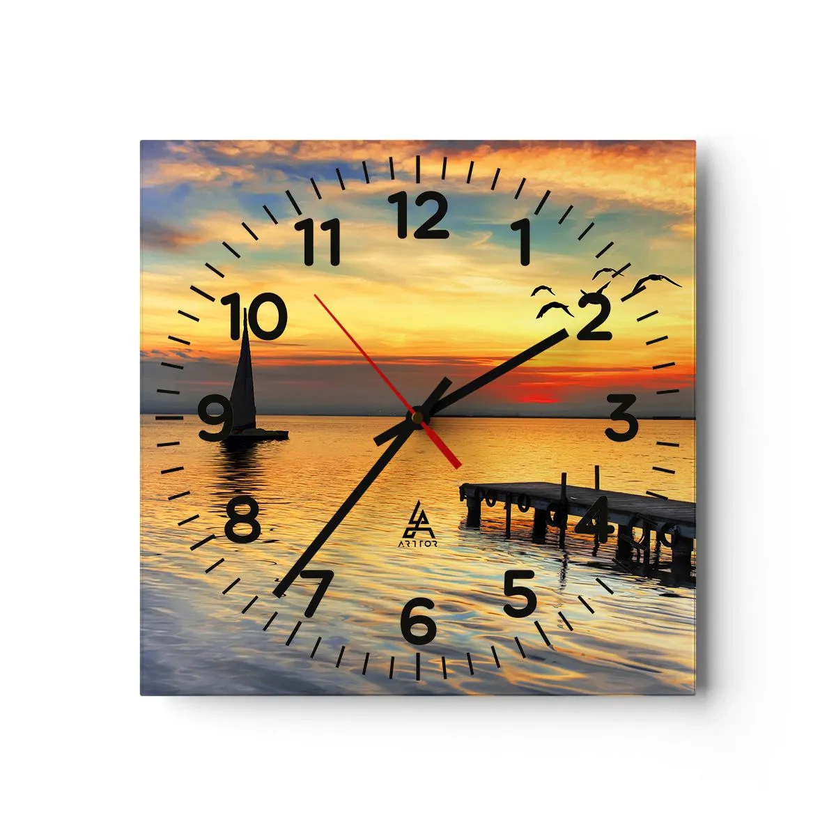 Horloge murale - Pendule murale - Le soir revient - 30x30 cm