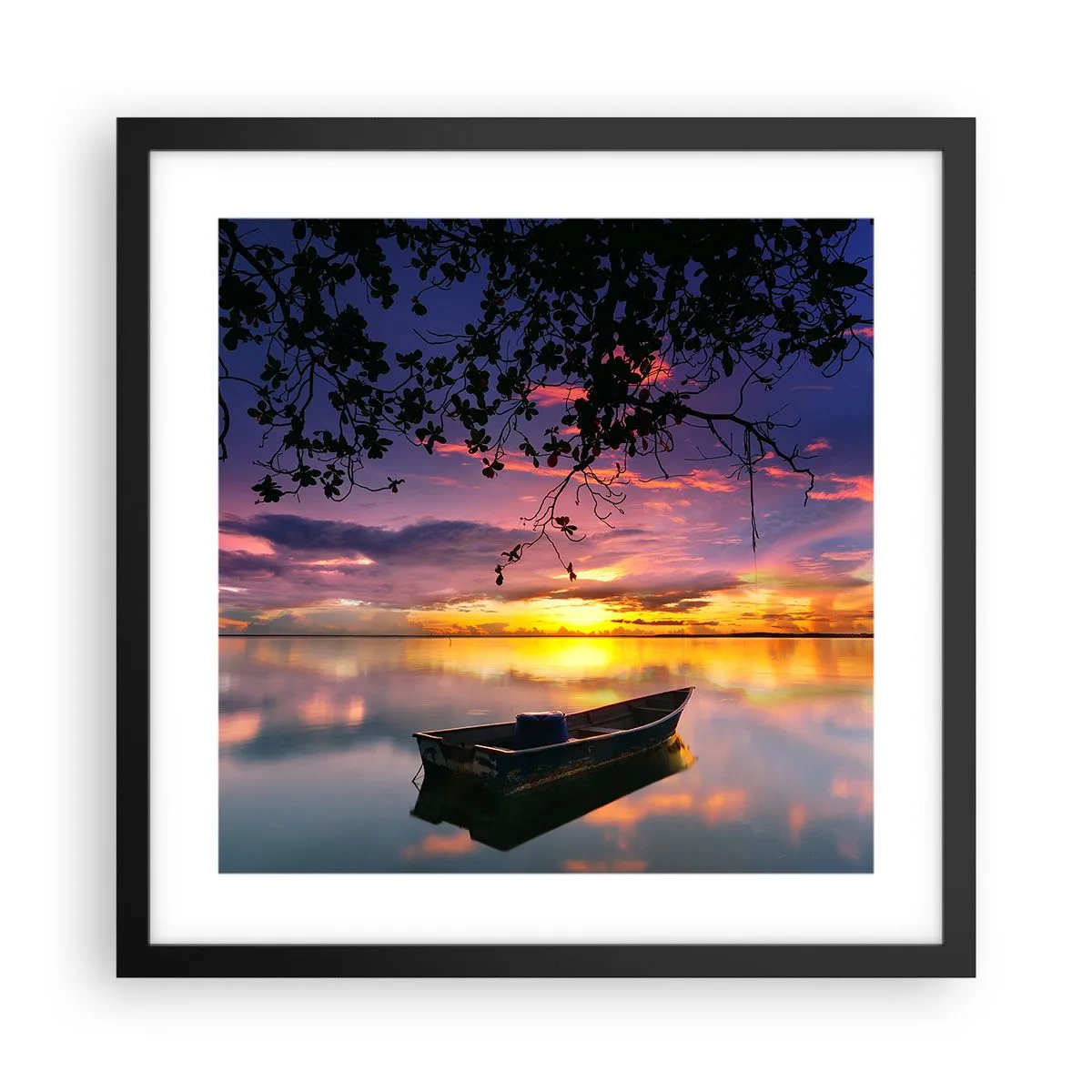 Affiche dans un cadre noir - Poster - "Tu sembles suspendu au milieu du ciel..." - 40x40 cm