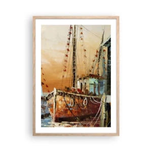 Affiche dans un chêne clair - Poster - Retour tranquille - 50x70 cm