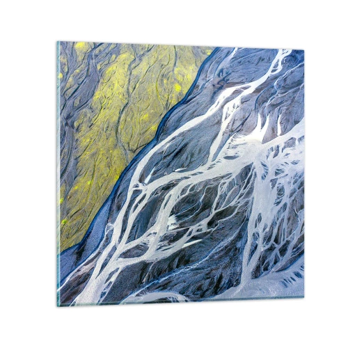 Impression sur verre - Image sur verre - Peintures rupestres de la nature - 40x40 cm