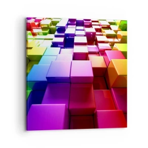 Impression sur toile - Image sur toile - Collaboration Op art dans une équipe - 70x70 cm