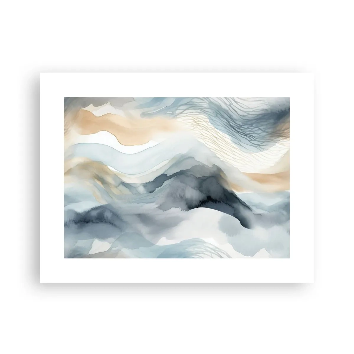 Affiche - Poster - Abstraction enneigée et brumeuse - 40x30 cm