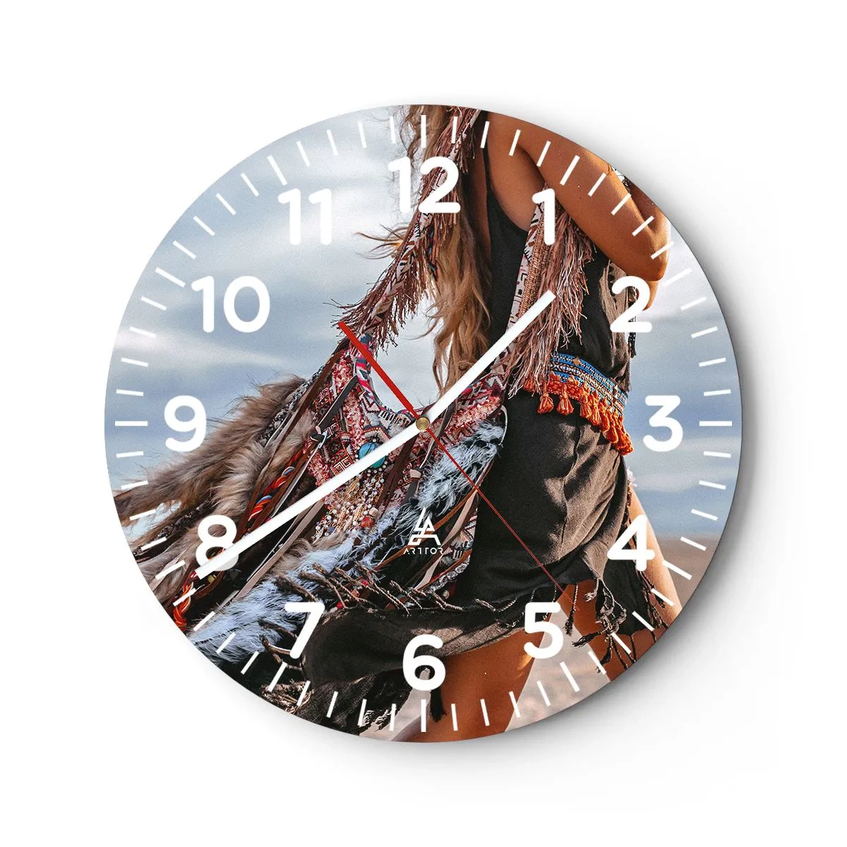 Horloge murale - Pendule murale - La fille du chaman - 40x40 cm