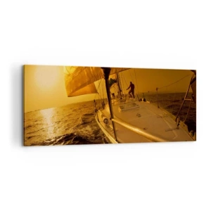 Impression sur toile - Image sur toile - Une soirée en por après une journée haute en couleurs - 100x40 cm