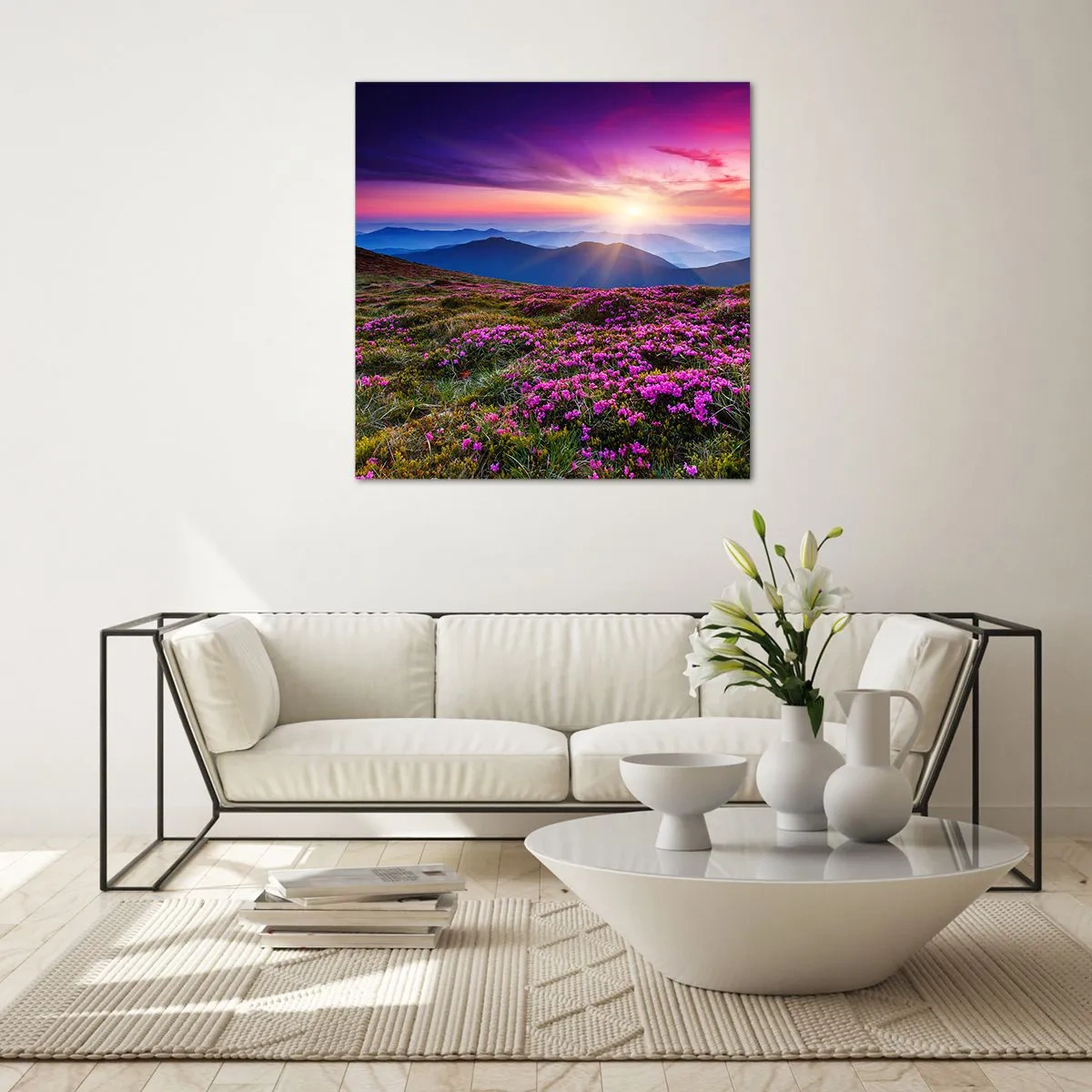 Impression sur verre - Image sur verre - Les herbes sentaient les grappes fraîches de la récolte - 60x60 cm