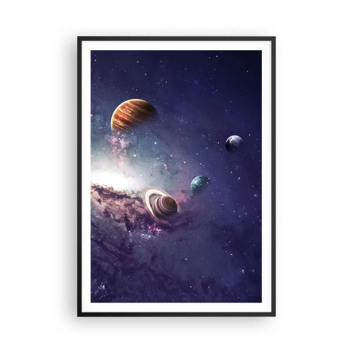 Affiche dans un cadre noir - Poster - Système de danse solaire - 70x100 cm