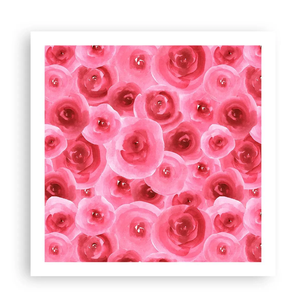 Affiche - Poster - Roses en-haut et en-bas - 60x60 cm