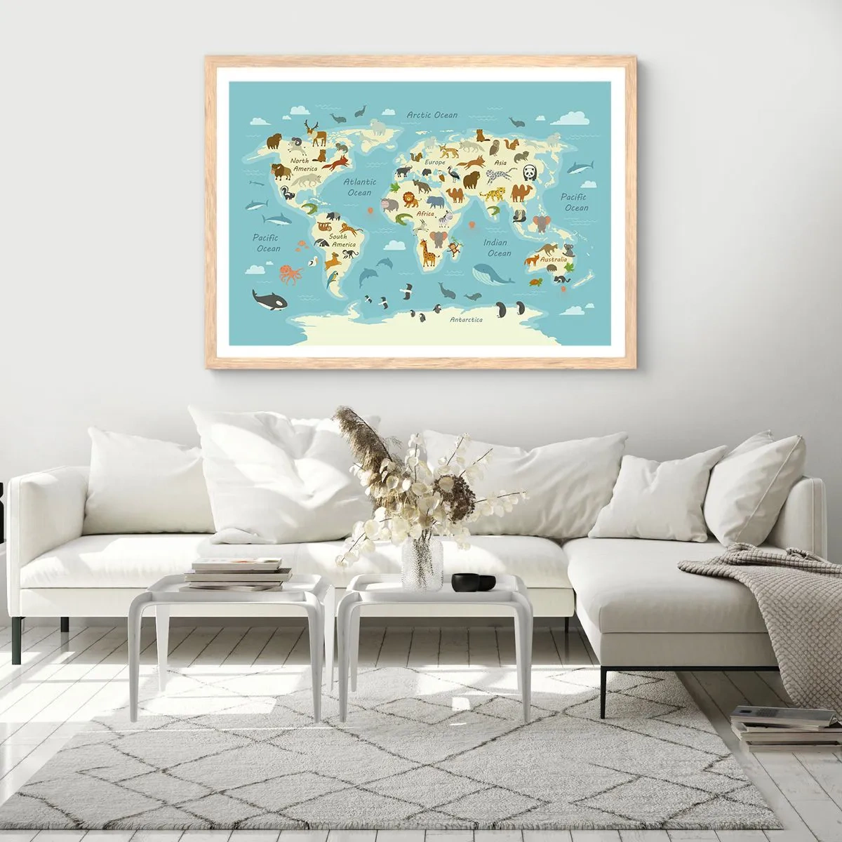 Affiche dans un chêne clair - Poster - De bons voisins - 100x70 cm