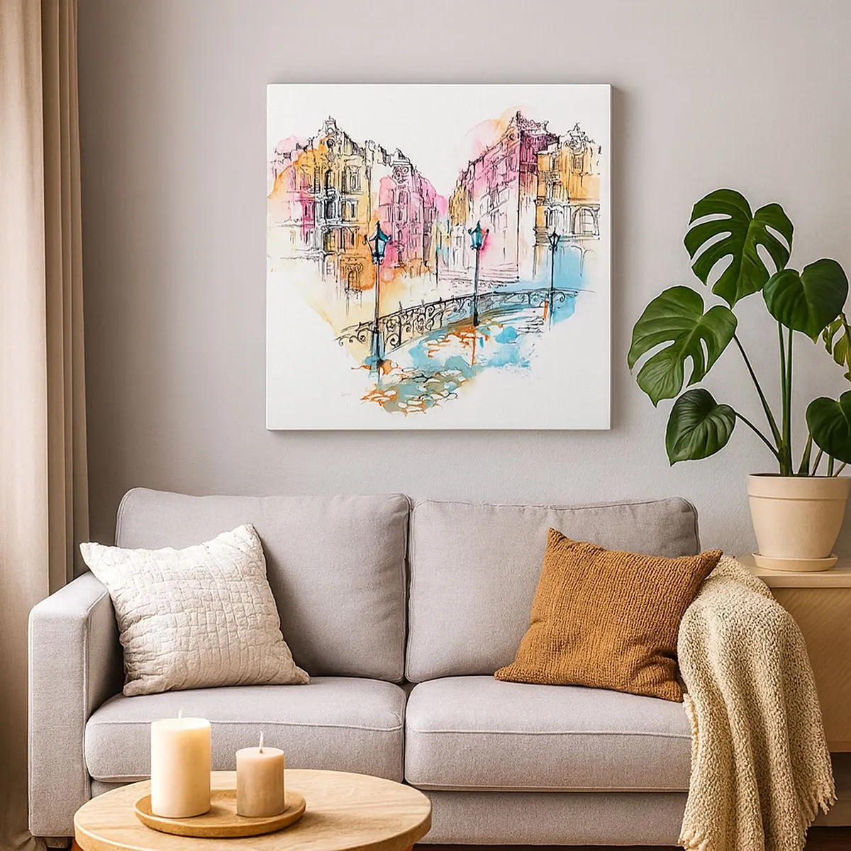 Impression sur toile - Image sur toile - Le coeur de la ville - 30x30 cm
