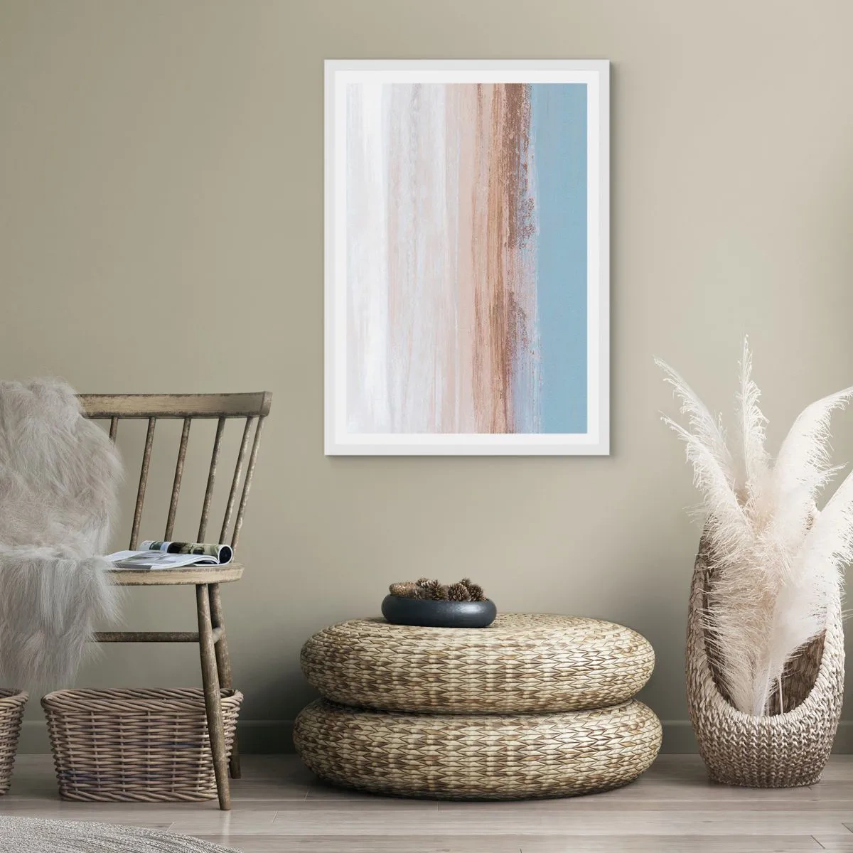 Affiche dans un cadre blanc - Poster - Paysage ambigu - 50x70 cm