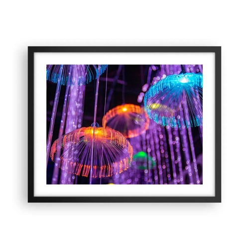Affiche dans un cadre noir - Poster - Fontaine lumineuse - 50x40 cm