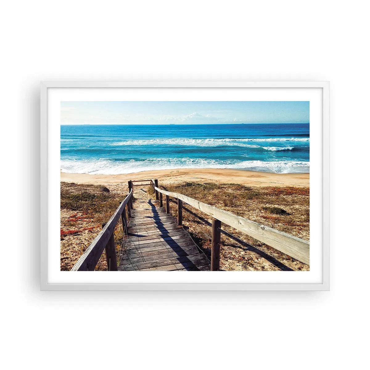 Affiche dans un cadre blanc - Poster - Cours! - 70x50 cm