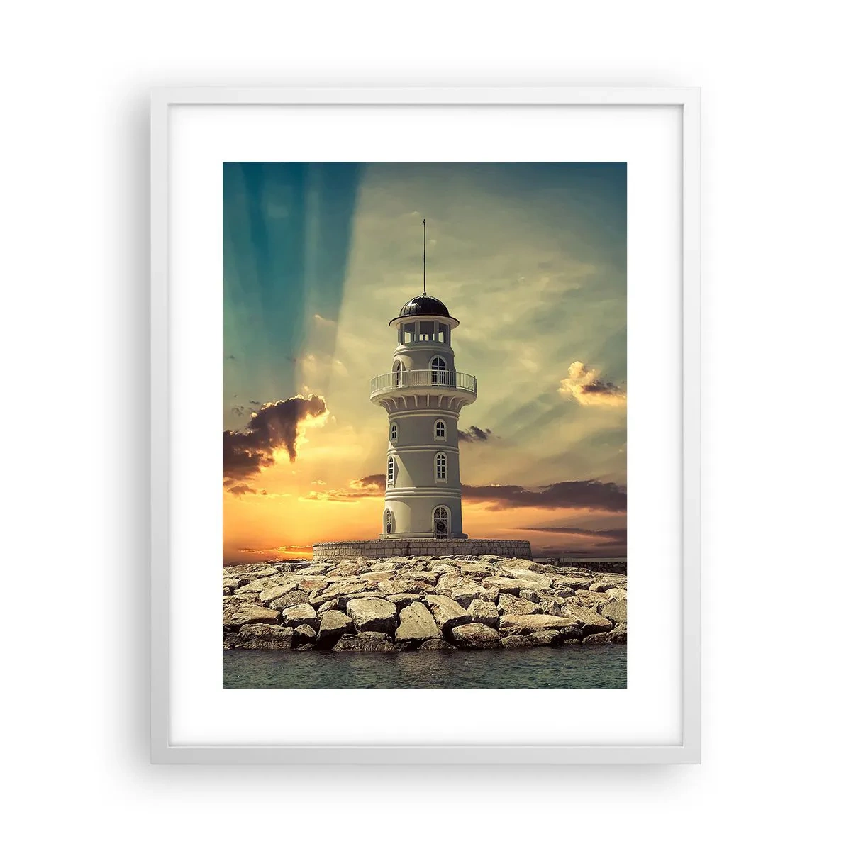 Affiche dans un cadre blanc - Poster - Lumière - Bonté - Beauté - 40x50 cm