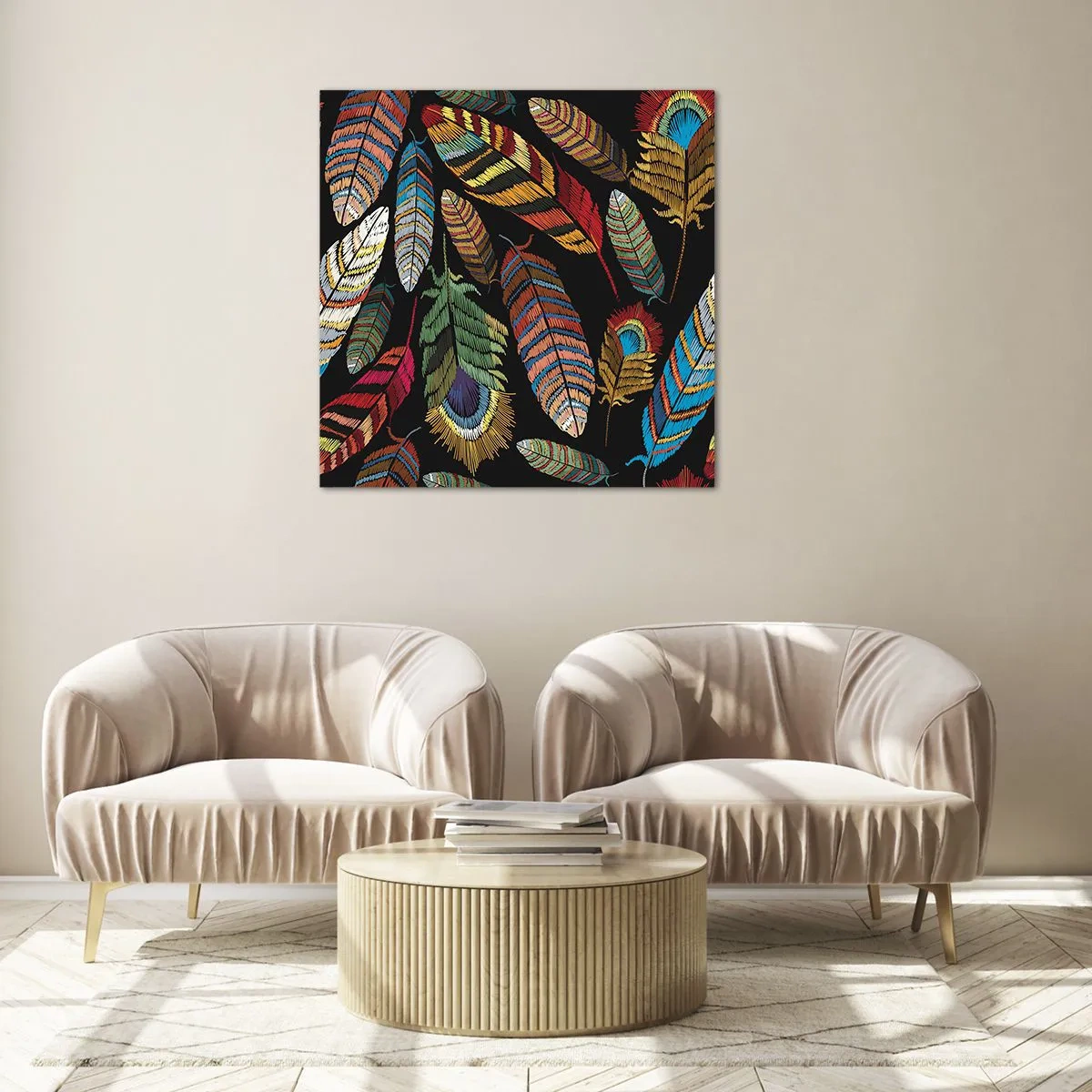 Impression sur verre - Image sur verre - Le carnaval des oiseaux - 60x60 cm