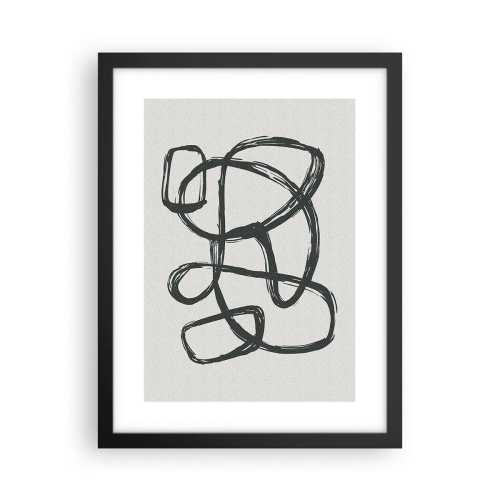 Affiche dans un cadre noir - Poster - Abstraction en boucle - 30x40 cm