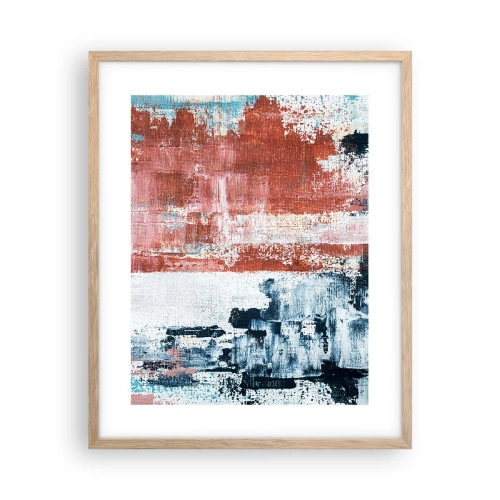 Affiche dans un chêne clair - Poster - Moitié-moitié abstrait - 40x50 cm