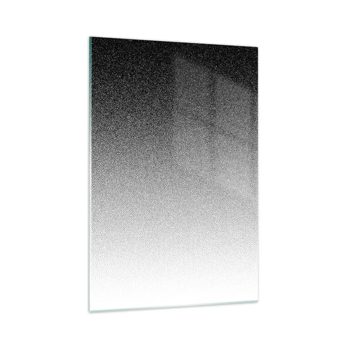 Impression sur verre - Image sur verre - Dégradé minimaliste noir et blanc en pointillé - 70x100cm - Du coté de la lumière - Décoration murale moderne pour le salon et la chambre ARTTOR