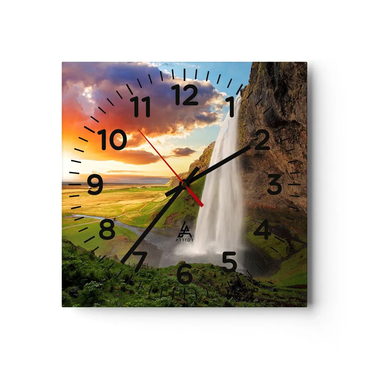 Horloge murale - Pendule murale - La plénitude de l'été islandais - 40x40 cm