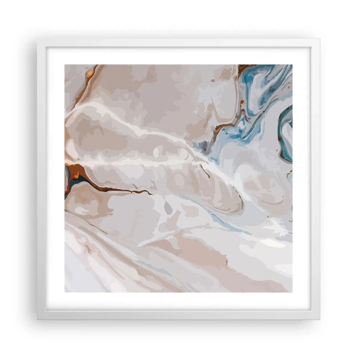 Affiche dans un cadre blanc - Poster - Le bleu serpente sous le blanc - 50x50 cm