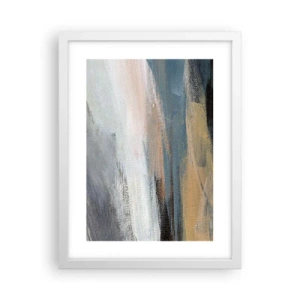 Affiche dans un cadre blanc - Poster - Abstraction : paysage nordique - 30x40 cm