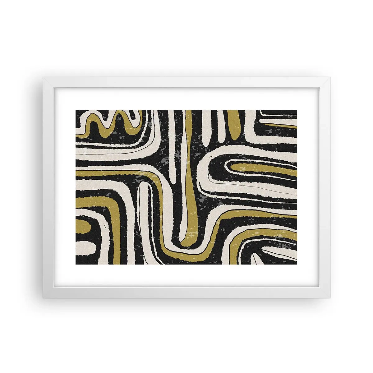 Affiche dans un cadre blanc - Poster - Composition : routes et ruelles - 40x30 cm