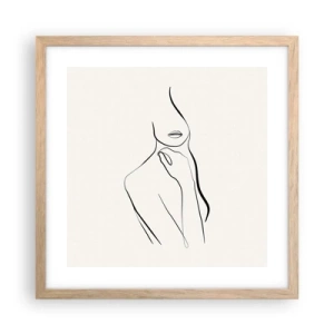 Affiche dans un chêne clair - Poster - Vague de mélancolie - 40x40 cm