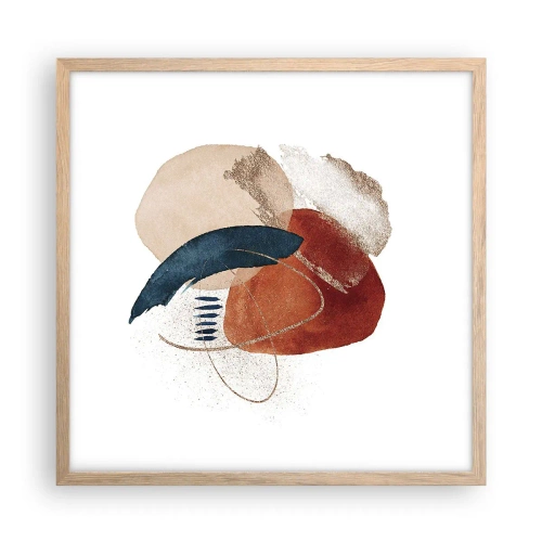 Affiche dans un chêne clair - Poster - Composition ovale - 50x50 cm