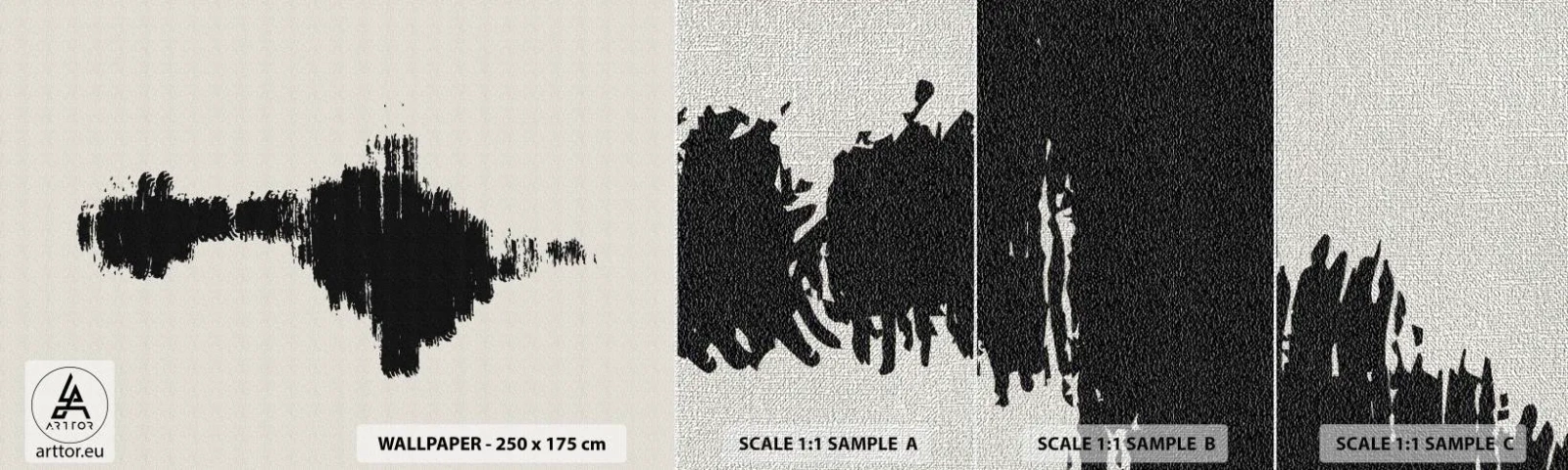 Échantillon de Papier Peint Premium Canvas - Vibrations de l'imagination - Contemporain, Abstraction, scandinave - 100x30 cm