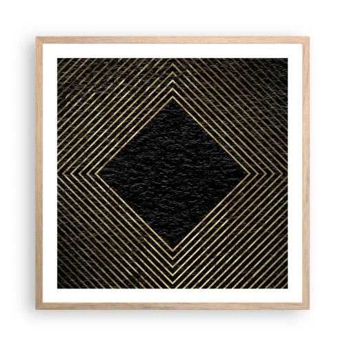 Affiche dans un chêne clair - Poster - Géométrie dans un style glamour - 60x60 cm