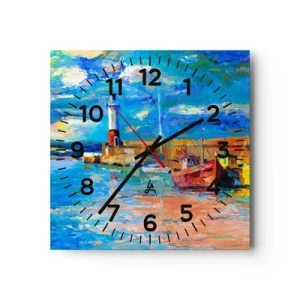 Horloge murale - Pendule murale - Un après-midi dans la baie arc-en-ciel - 40x40 cm