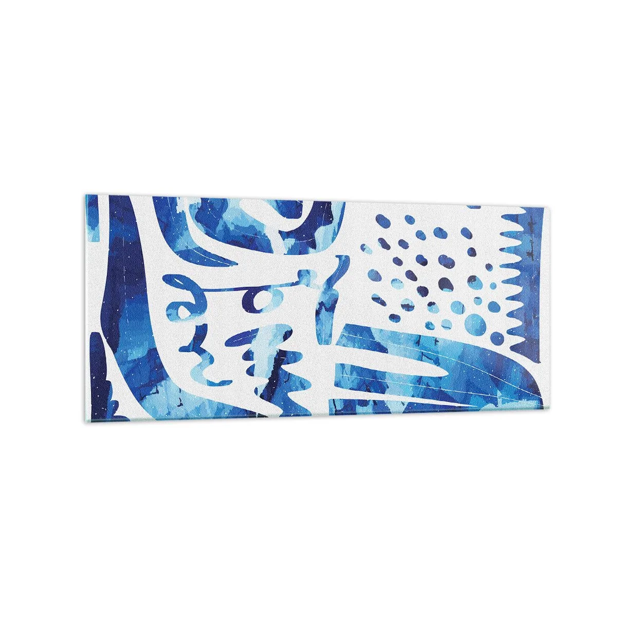 Impression sur verre - Image sur verre - Motif abstrait dans les tons de bleu - 120x50cm - Retour aux racines - Décoration murale moderne pour le salon et la chambre ARTTOR