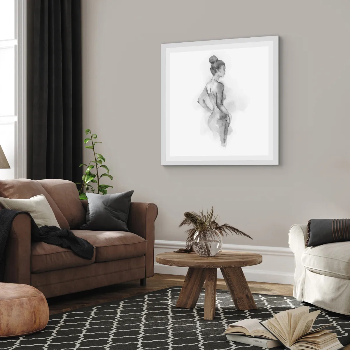 Affiche dans un cadre blanc - Poster - Belle comme une peinture - 30x30 cm