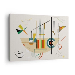 Impression sur toile - Image sur toile - Abstraction colorée avec des formes géométriques - 70x50cm - Et le monde s’amuse - Décoration murale moderne pour le salon et la chambre ARTTOR