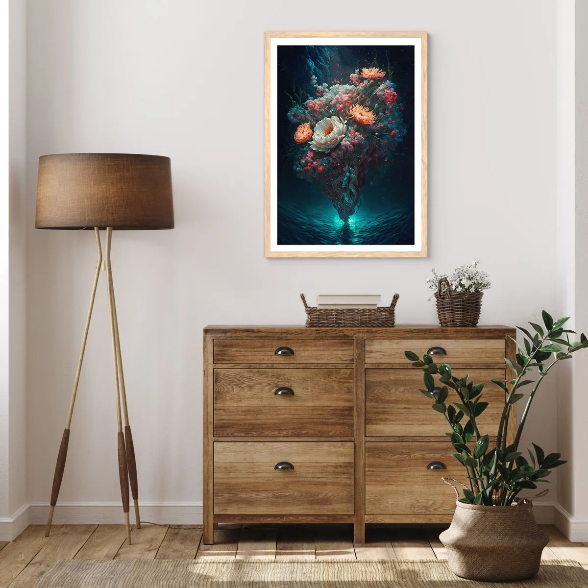 Affiche dans un chêne clair - Poster - Un étrange jardin - 61x91 cm