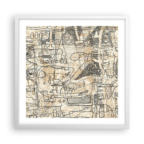 Affiche dans un cadre blanc - Poster - Il attend d'être décodé - 50x50 cm