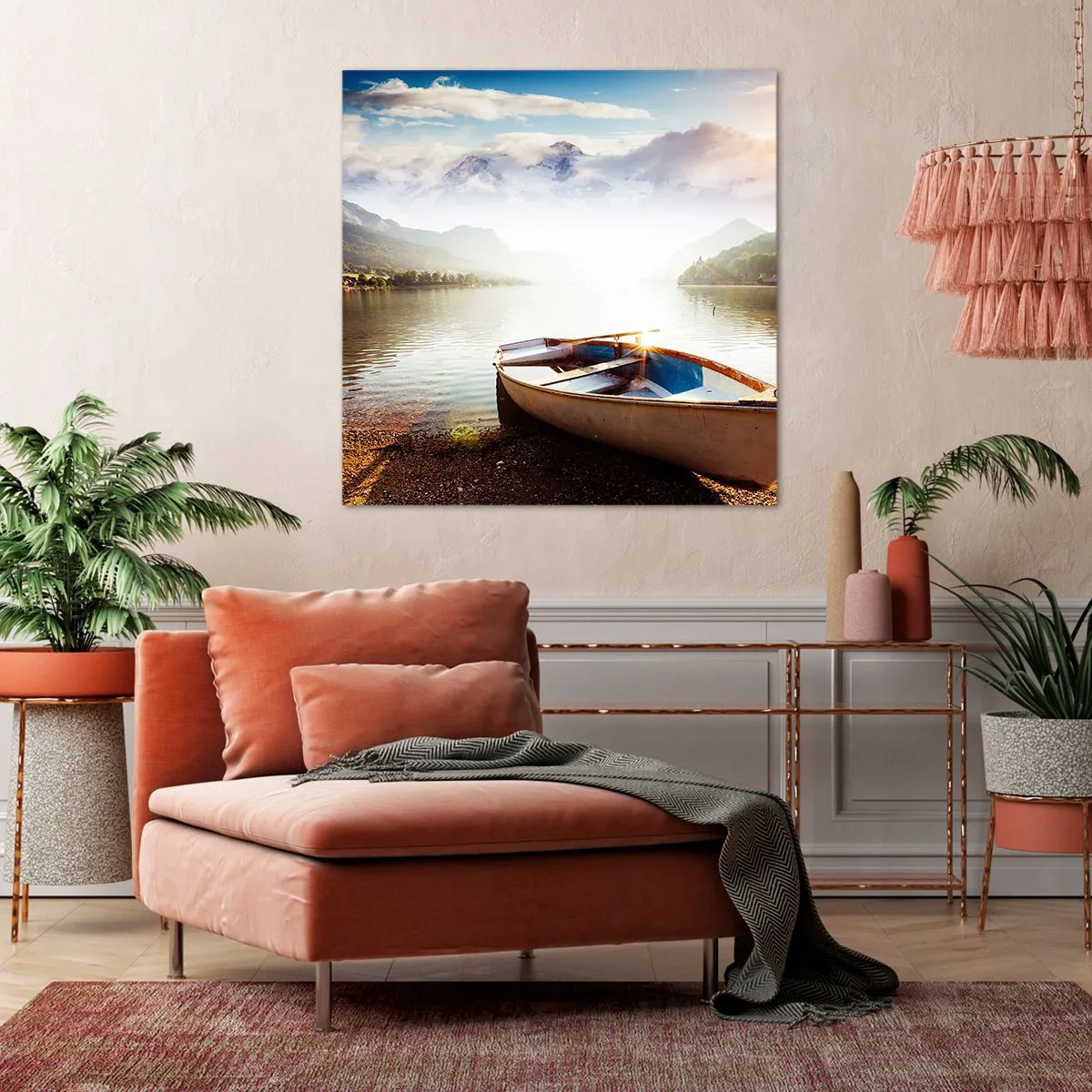 Impression sur toile - Image sur toile - Au bord de la grande et limpide eau - 60x60 cm