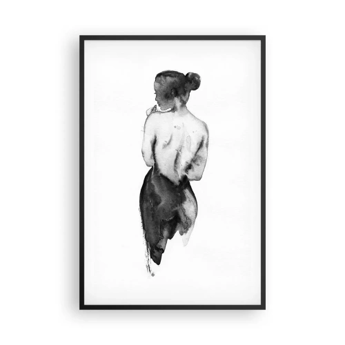 Affiche dans un cadre noir - Poster - Auprès d'elle, le monde disparaît - 61x91 cm