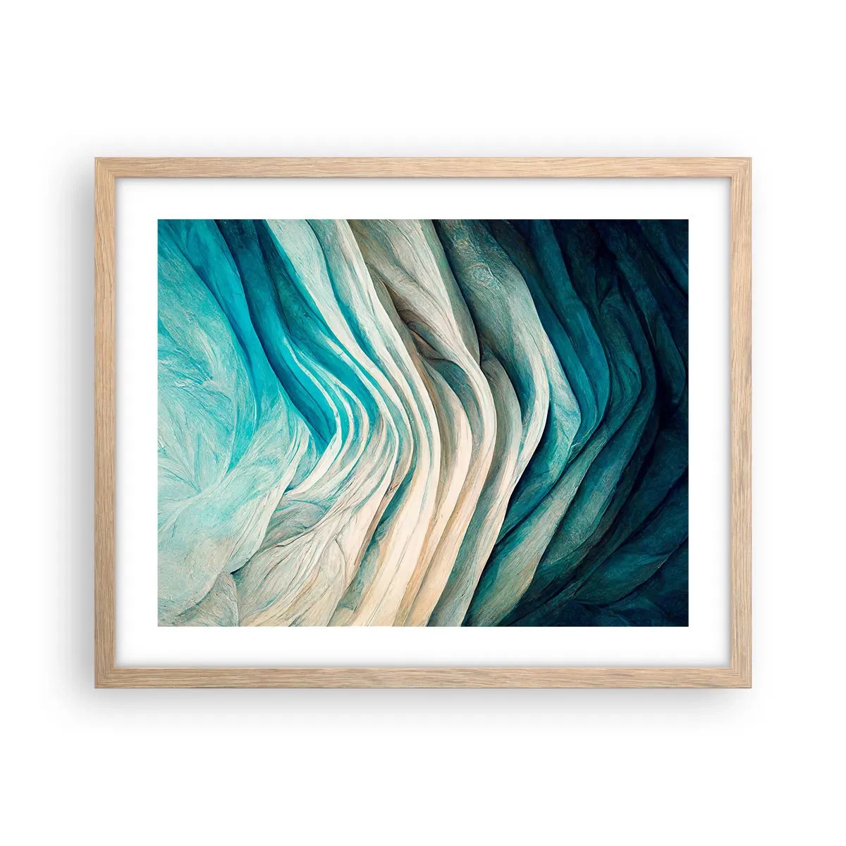 Affiche dans un chêne clair - Poster - Insatiabilité bleue - 50x40 cm