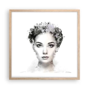 Affiche dans un chêne clair - Poster - Un portrait extrêmement stylé - 50x50 cm