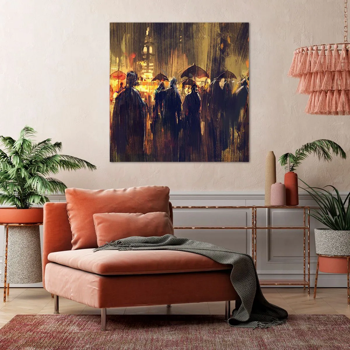 Impression sur toile - Image sur toile - Adeptes de la pluie - 70x70 cm