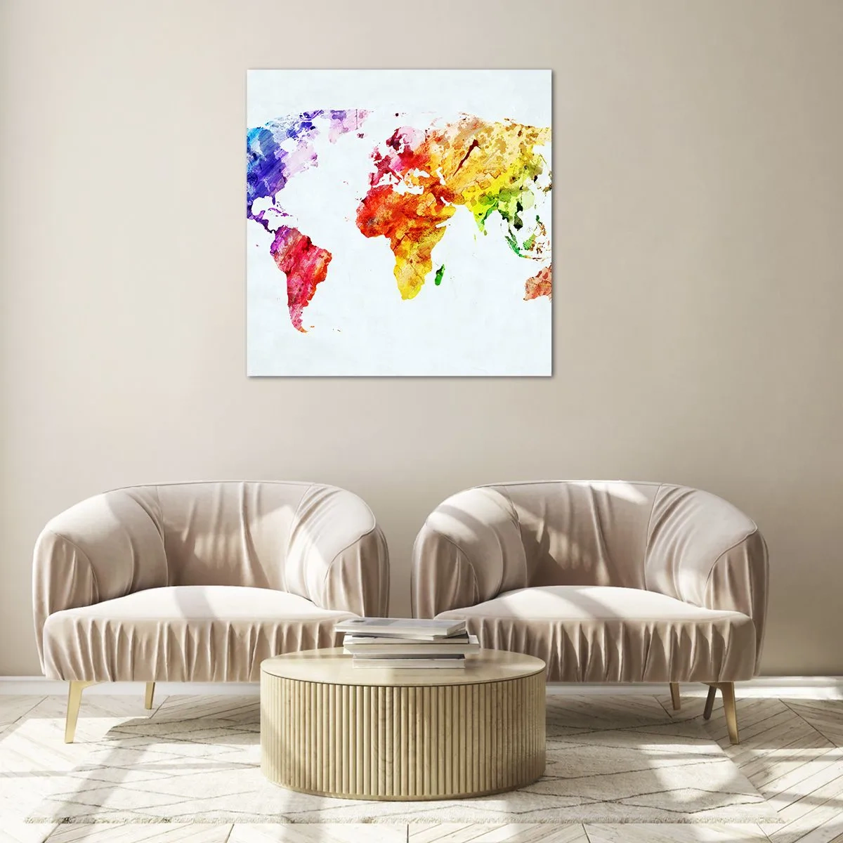 Impression sur verre - Image sur verre - Toutes les couleurs du monde - 70x70 cm