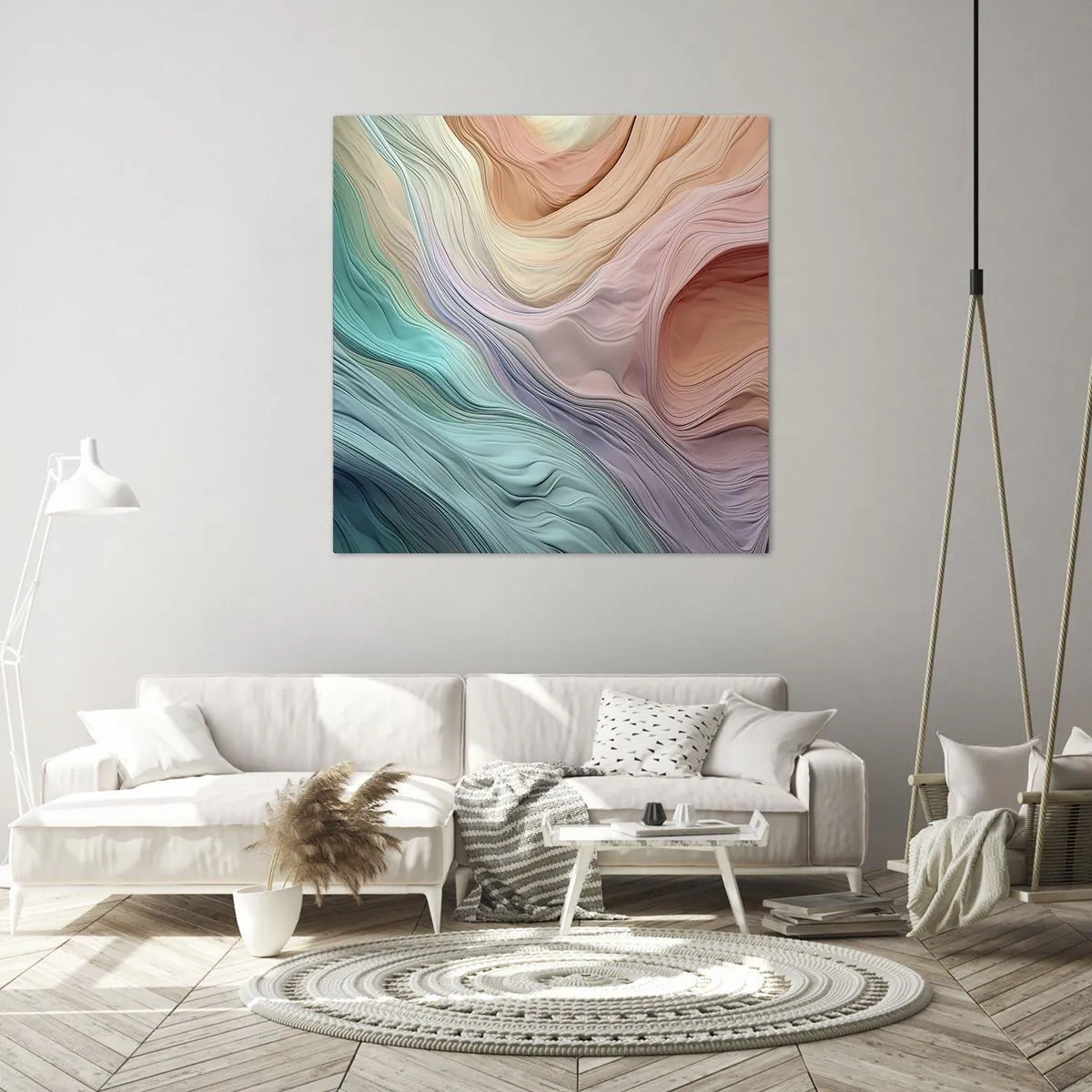 Impression sur toile - Image sur toile - Vague arc-en-ciel - 70x70 cm