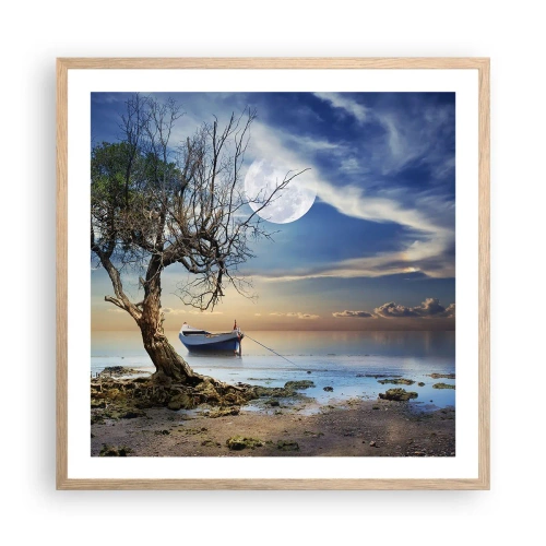 Affiche dans un chêne clair - Poster - Est-ce la fin ou le début ? - 60x60 cm