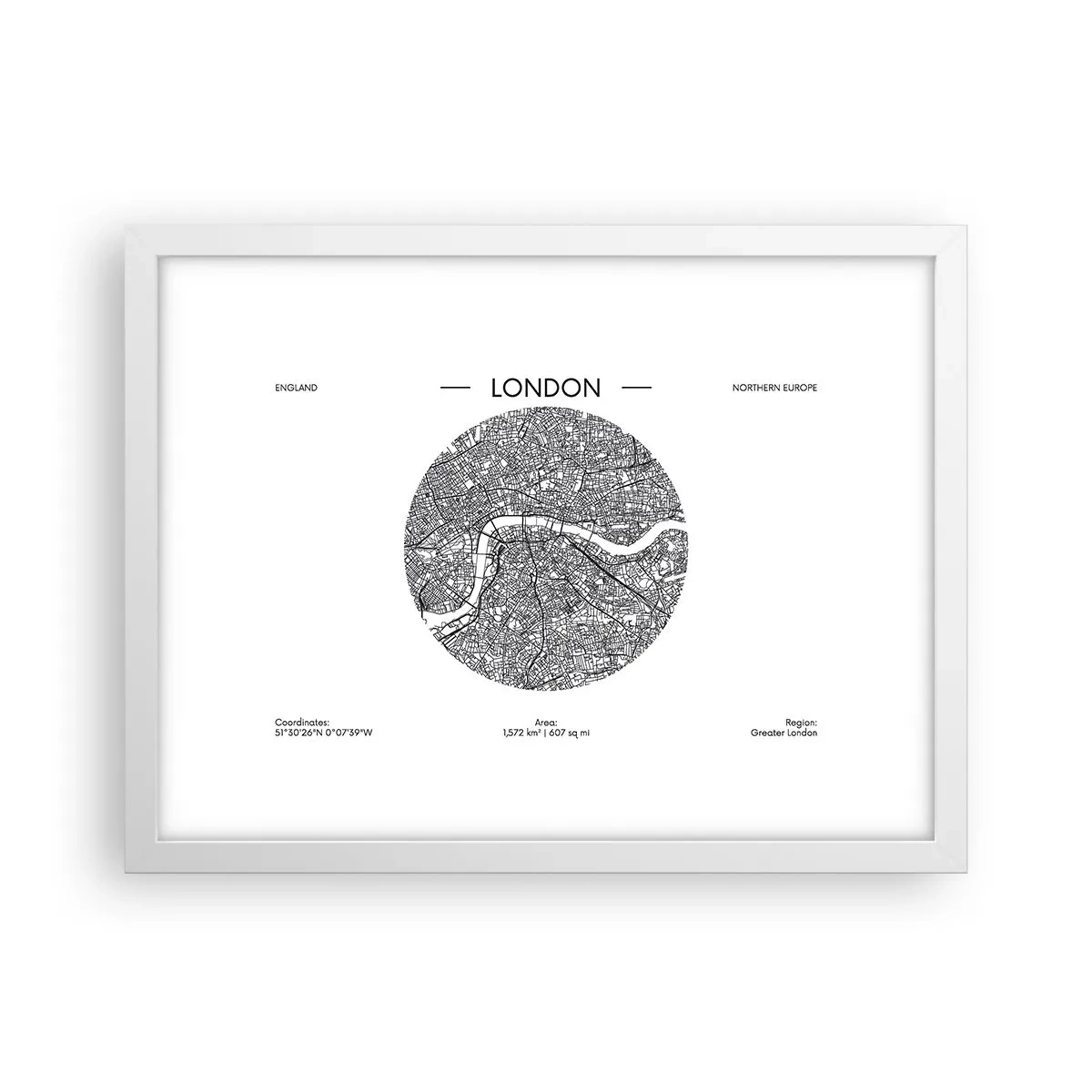 Affiche dans un cadre blanc - Poster - Anatomie de Londres - 40x30 cm