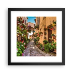 Affiche dans un cadre noir - Poster - Ruelle italienne - 30x30 cm