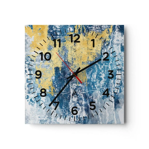 Horloge murale - Pendule murale - Abstraction du temps - 30x30 cm